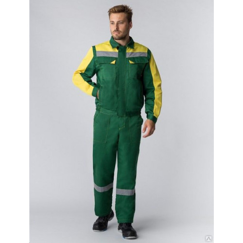 Костюм Сфера Смесовая 210 п/к зеленый/желтый